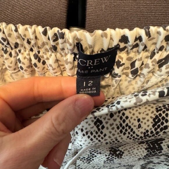 NWT J. Crew Jamie Elastic Waist Snakeskin "Serpentine" Pant Size 12 - Picture 4 of 10